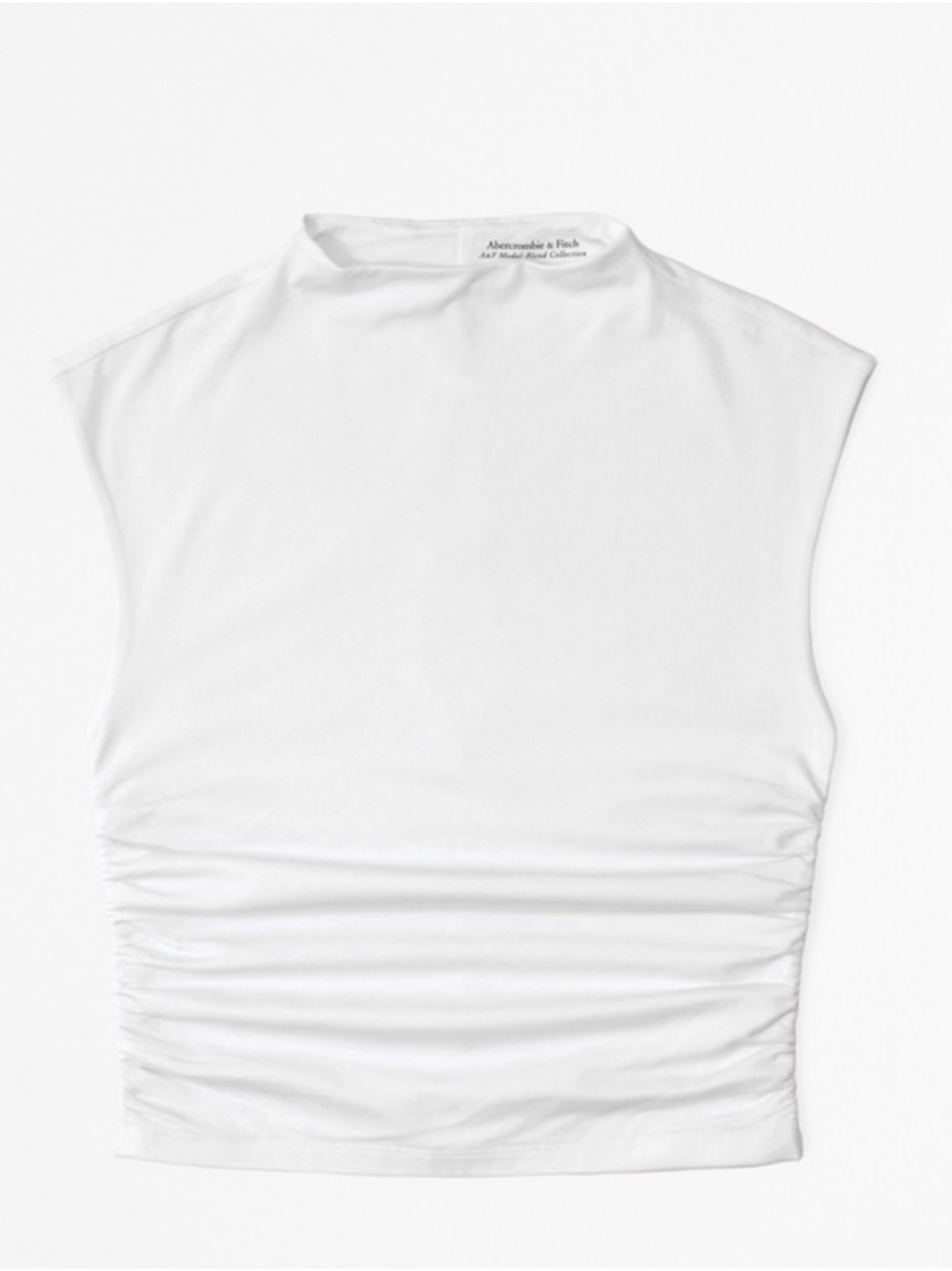 Abercrombie & Fitch Paloma White Ruched Side Sleeveless Top